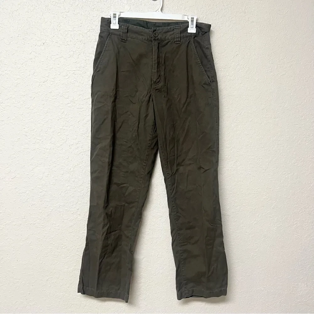 The North Face Mens Green Flat Front Chino Pants Cotton Size 30